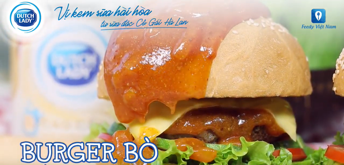 Burger bò sốt chua ngọt - Món ngon hiện đại từ sữa đặc Dutch Lady